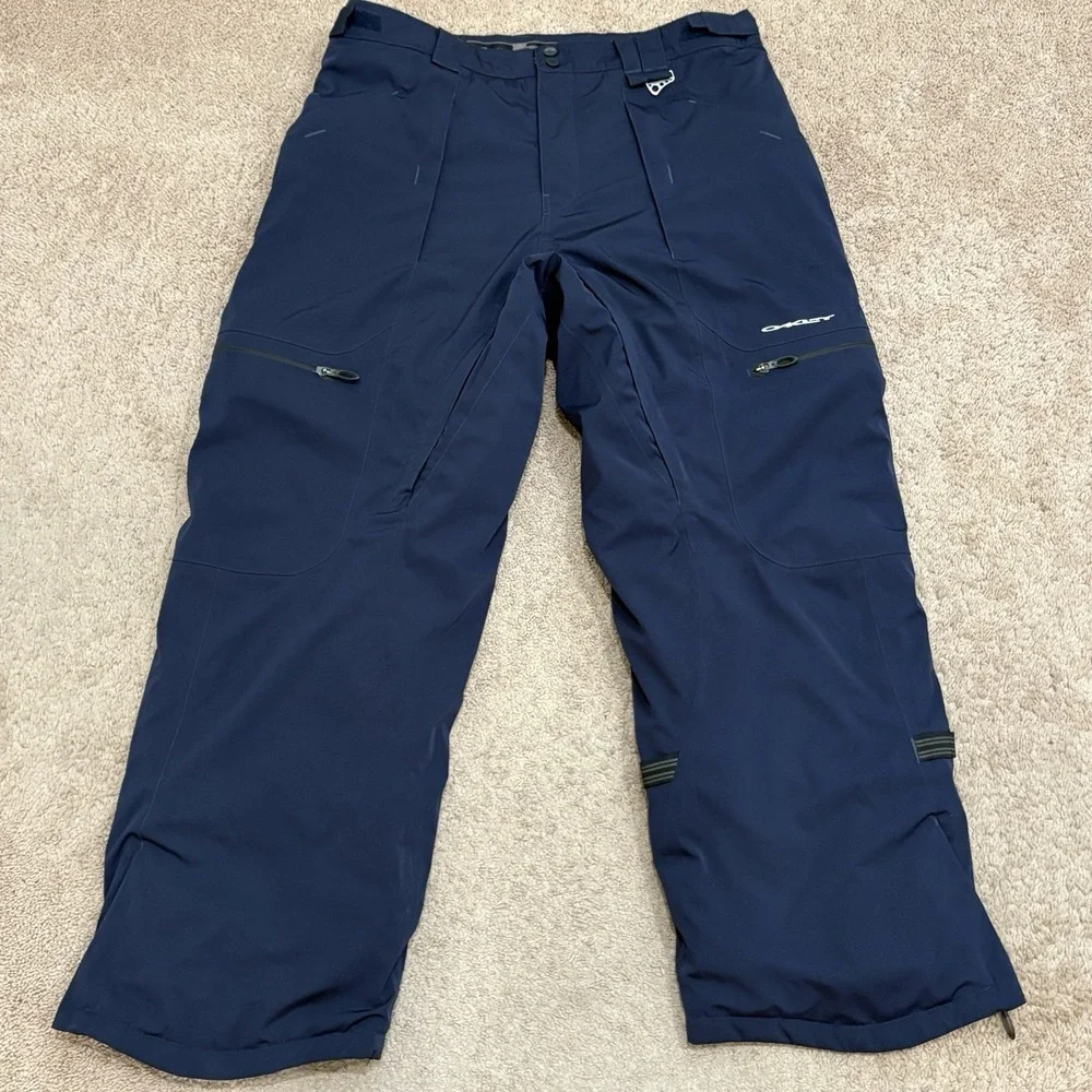 Vintage Oakley Ski Pants Men's XL Blue Insulted Snowboard Technical Software Y2K